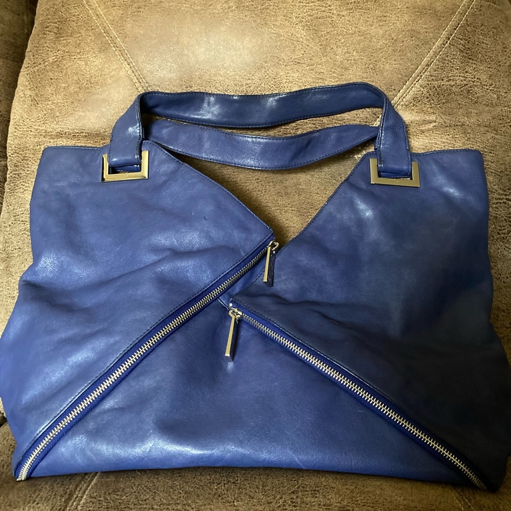 Brand new never used large navy leather Kooba purse vintage